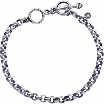 BRC734:100:P Sterling Silver Charm Bracelet 5mm 