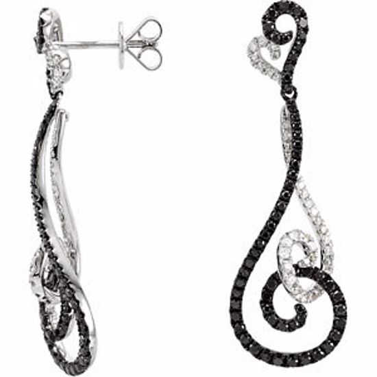 68980:100:P Black & White Diamond Earrings