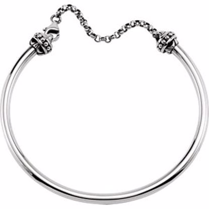 BRC733:101:P Sterling Silver Designer 7 1/2" Bangle Bracelet