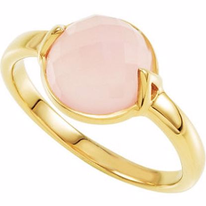 68888:1030:P 18kt Yellow Vermeil Rose Chalcedony Stackable Ring Size 6