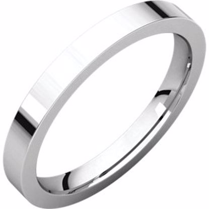 FIR7:652:P 10kt White 2.5mm Flat Comfort Fit Wedding Band