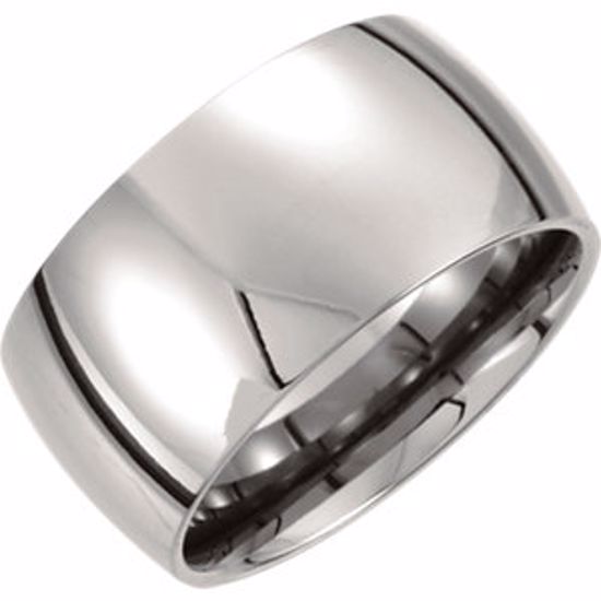 T805:075:P Titanium 12mm Domed Polished Band Size 7.5