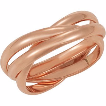 5620:1029:P 14kt Rose 2.5mm 3-Band Rolling Ring Size 11.5