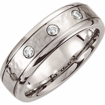 COR218D:080:P Cobalt 7mm .15 CTW Satin Finish Band Size 8