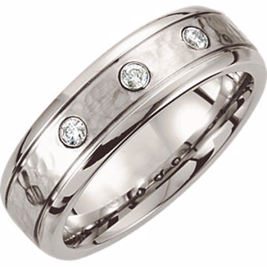 COR218D:085:P Cobalt 7mm .15 CTW Satin Finish Band Size 8.5