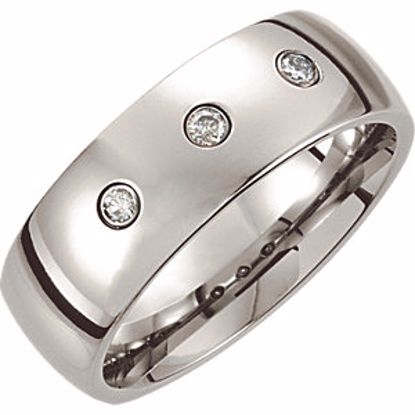 COR216D:080:P Cobalt 8mm .15 CTW Diamond Domed Band Size 8