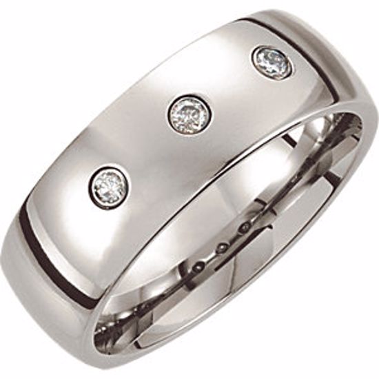 COR216D:080:P Cobalt 8mm .15 CTW Diamond Domed Band Size 8