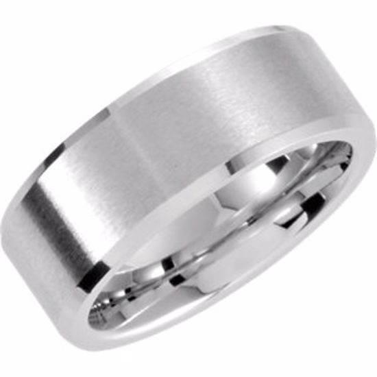 COR221:085:P Cobalt 8mm Rounded Satin & Polished Band Size 8.5