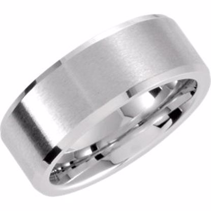 COR221:095:P Cobalt 8mm Rounded Satin & Polished Band Size 9.5