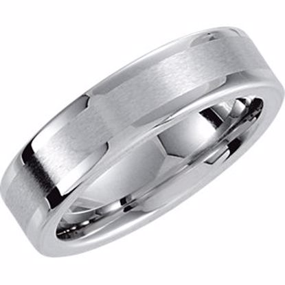 COR228:070:P Cobalt 6mm Satin Finish Flat Band Size 7