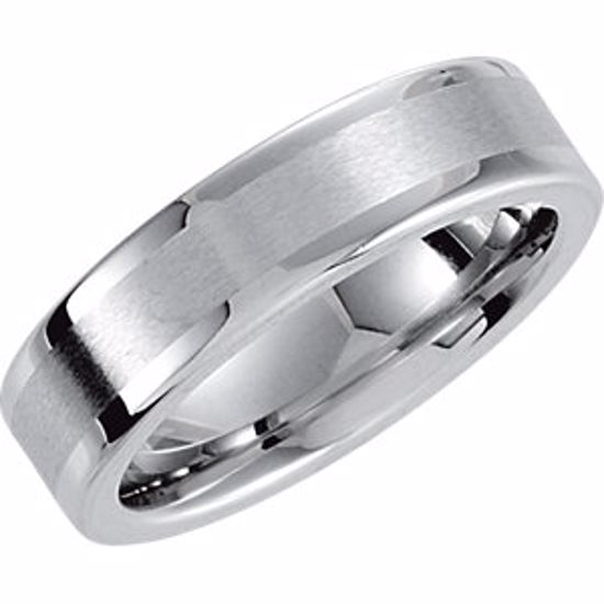 COR228:0125:P Cobalt 6mm Satin Finish Flat Band Size 12.5
