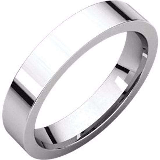 FIR14:214:P Sterling Silver 4mm Flat Comfort Fit Band