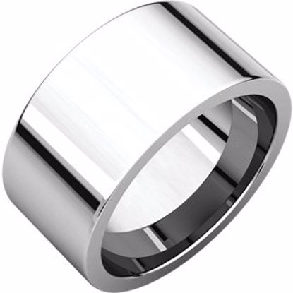 FIR13:220:P Sterling Silver 10mm Flat Comfort Fit Band