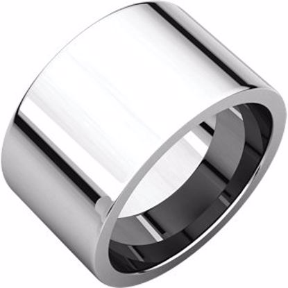 FIR13:221:P Sterling Silver 12mm Flat Comfort Fit Band