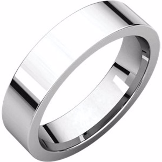 FIR12.5:219:P Sterling Silver 5mm Flat Comfort Fit Band