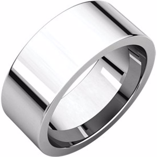 FIR12.5:222:P Sterling Silver 8mm Flat Comfort Fit Band