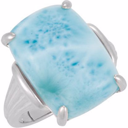 69601:101:P Cabochon Larimar Ring