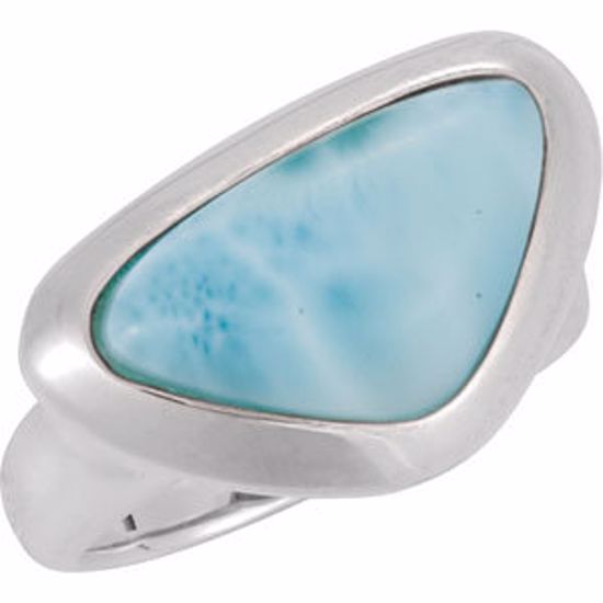 69602:101:P Cabochon Larimar Ring
