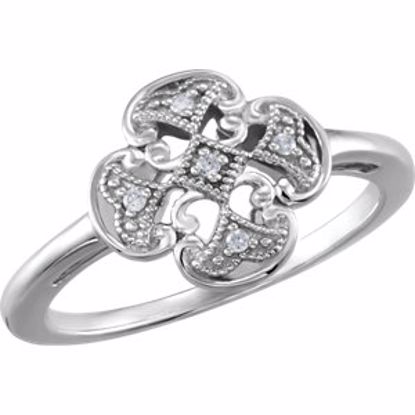 68939:106:P Sterling Silver .03 CTW Diamond Ring Size 6