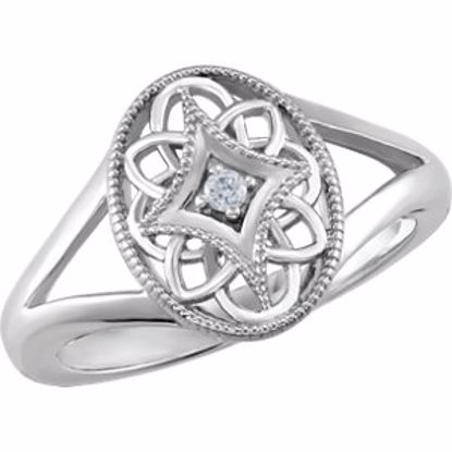 68943:106:P Sterling Silver .025 CTW Diamond Ring Size 6