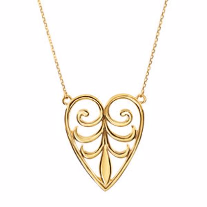 85227:101:P Filigree Heart Necklace or Center