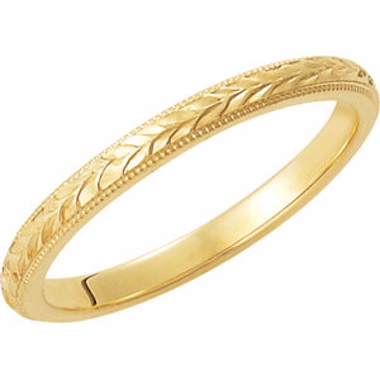 51098:110:P 14kt Yellow 2mm Hand-Engraved Band Size 10