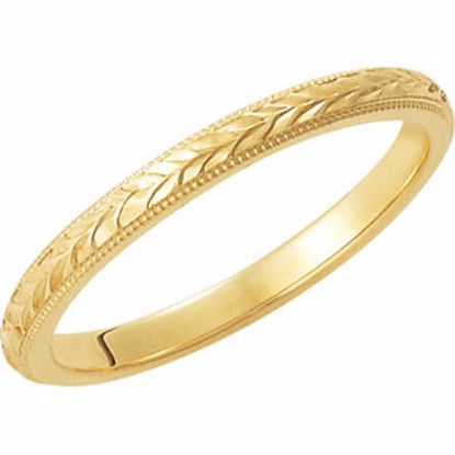 51098:111:P 14kt Yellow 2mm Hand-Engraved Band Size 10.5