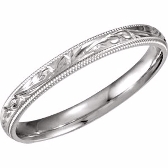 51099:114:P 14kt White 3mm Comfort-Fit Band Size 12