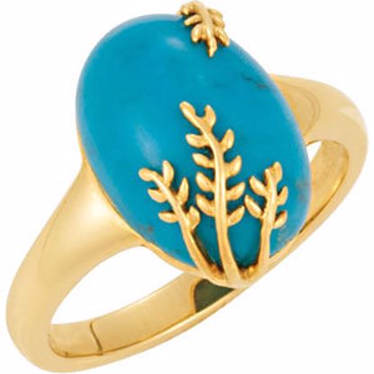69621:654:P Chinese Turquoise Leaf Design Ring