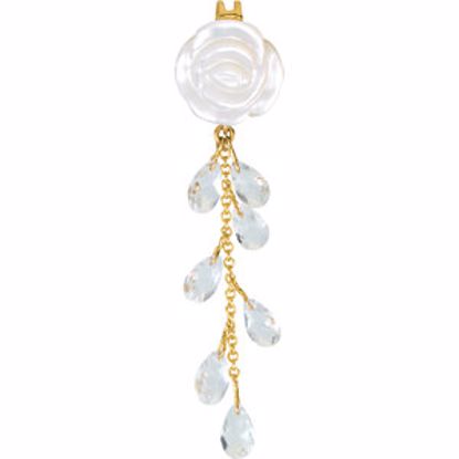 69626:100:P Genuine Mother of Pearl & White Quartz Pendant