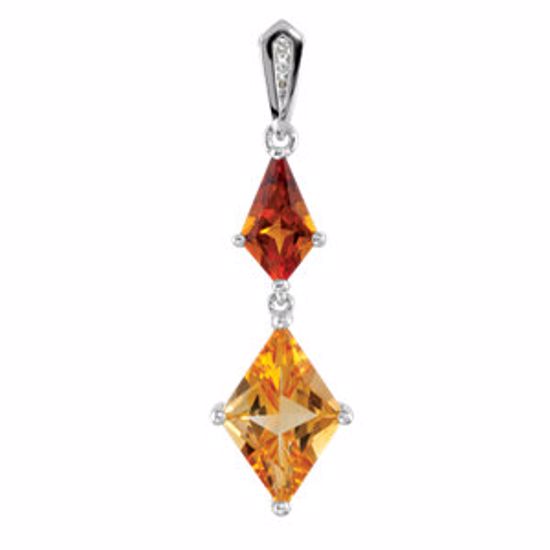 69631:543:P Madeira Citrine, Citrine & Diamond Pendant