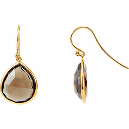 69644:101:P Smoky Quartz Earrings with 14kt Yellow Gold Plating