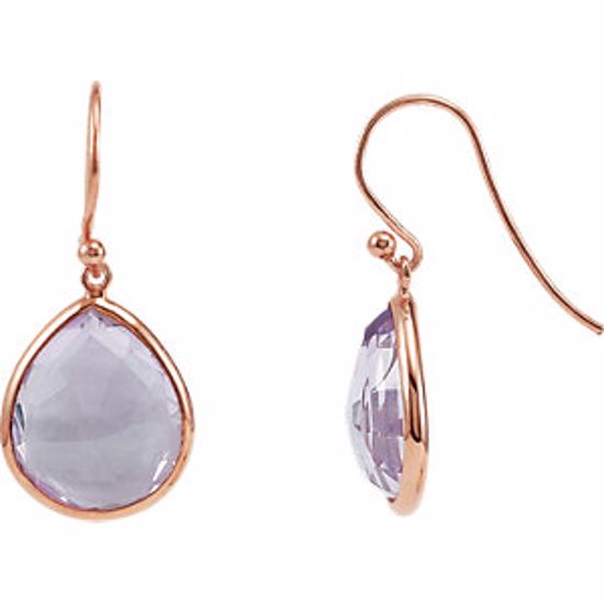 69644:102:P Amethyst Earrings with 14kt Rose Gold Plating