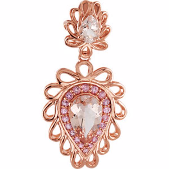 69684:101:P Morganite & Pink Tourmaline Pendant