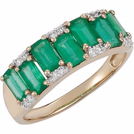 69664:100:P Emerald & Diamond Accented Ring