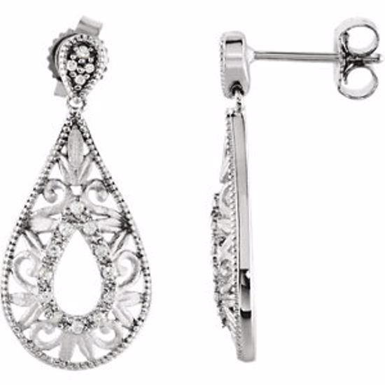 69485:100:P Sterling Silver 1/10 CTW Diamond Earrings