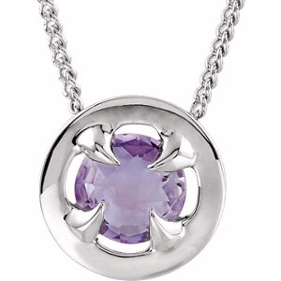 69698:103:P Sterling Silver Amethyst 16-18" Necklace 