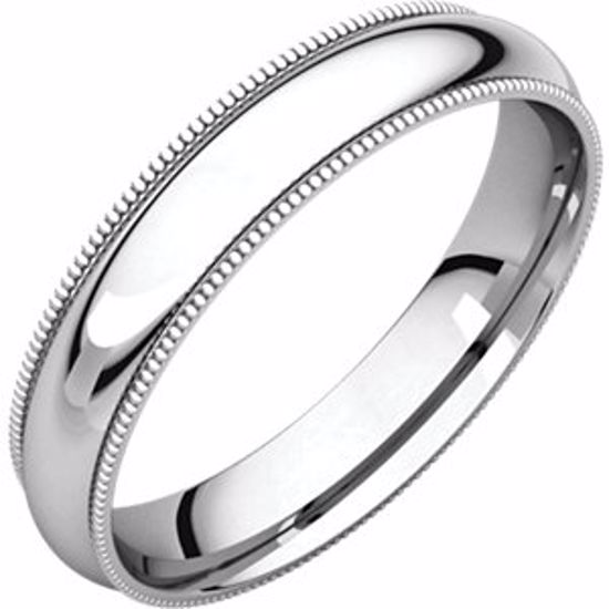 MGR6:203:P Sterling Silver 4mm Milgrain Comfort Fit Band