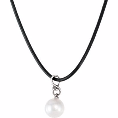 82904:307639:P Sterling Silver & 14kt White South Sea Cultured Pearl Patina Finish Necklace