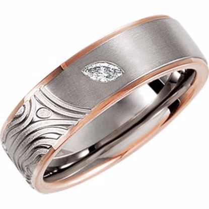 69569:100:P 14kt White & Rose .07 CT Diamond Designer Band
