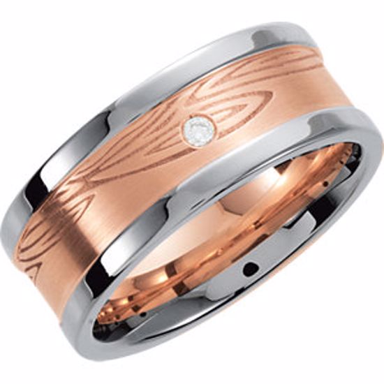 69574:1075:P 14kt Rose & White .02 CTW Diamond Designer Band Size 7.5