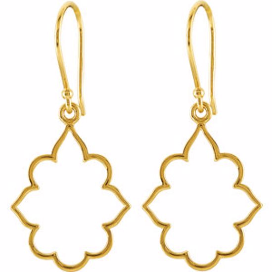 85272:1004:P 14kt Yellow Decorative Earrings