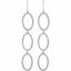 85278:1007:P Sterling Silver 63.75x13.5mm Beaded Open Silhouette Dangle Earrings 