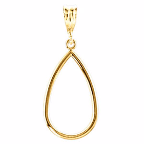 85280:102:P 14kt Yellow 21x12.75mm Teardrop Pendant