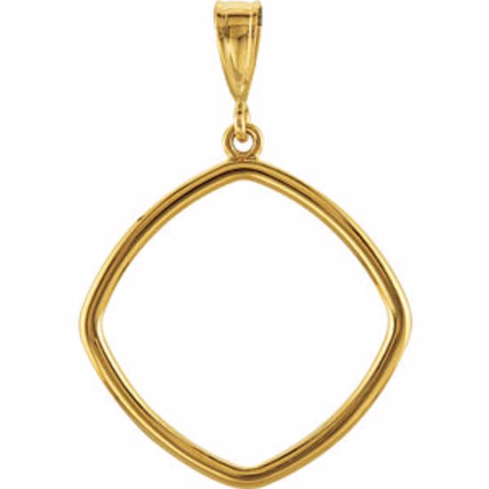 85282:102:P 14kt Yellow 21x21mm Square Pendant
