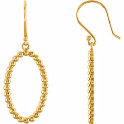 85291:102:P 14kt Yellow Oval Beaded Design Earrings