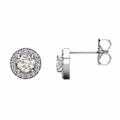 28308:60001:P 14kt White 5/8 CTW Diamond Halo-Styled Earrings