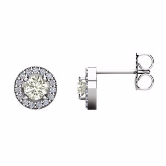 28308:60001:P 14kt White 5/8 CTW Diamond Halo-Styled Earrings