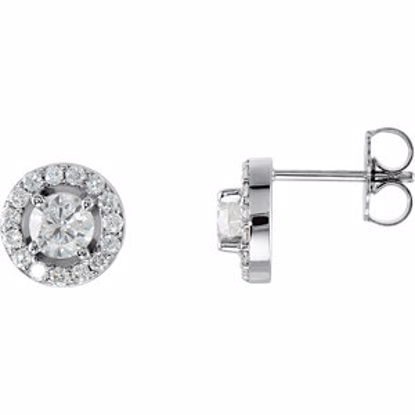 28308:60002:P 14kt White 1 CTW Diamond Halo-Styled Earrings