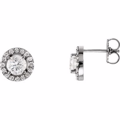 28308:60003:P 14kt White 1 3/8 CTW Diamond Halo-Styled Earrings